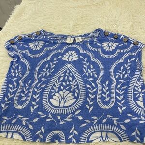Joie Blue and White Floral Blouse